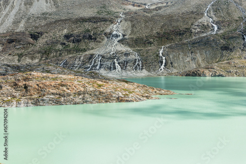 Wasserfälle am Gaulisee am Ende des Urbachtals, Berner Oberland photo