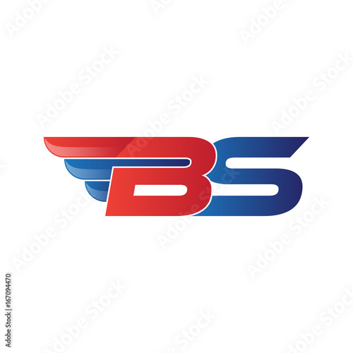 fast initial letter logo vector wing