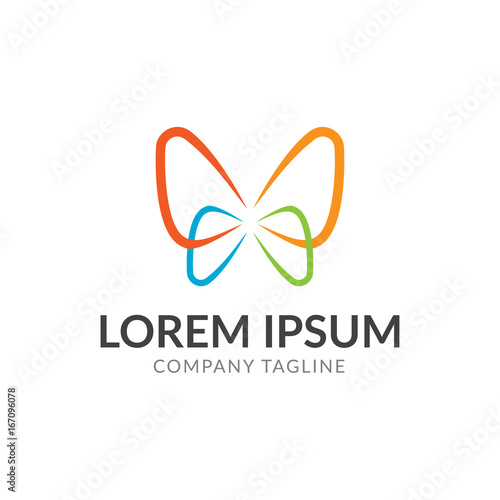 butterfly color logo vector