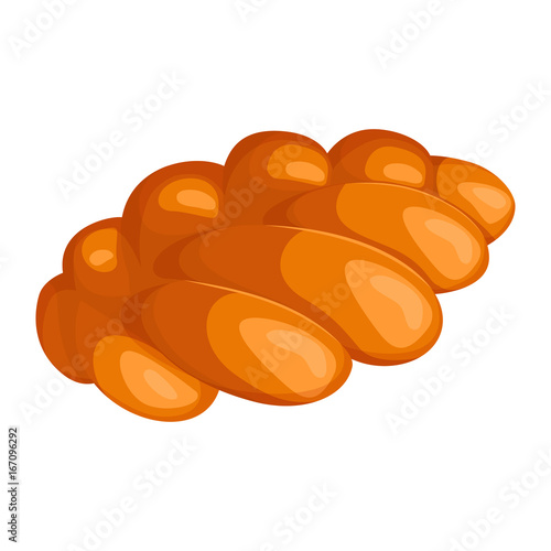 Realistic style isolated illustration of braided white bread