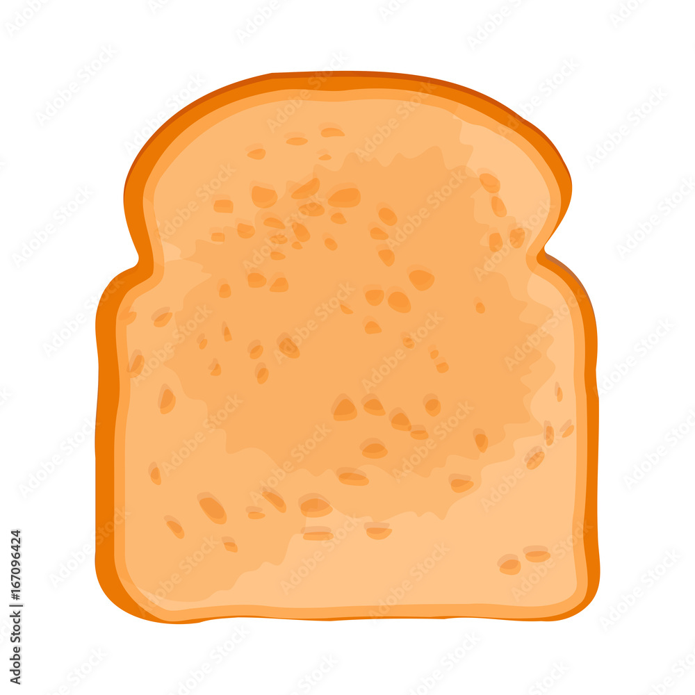 Closeup of slice of bread isolated illustration on white Closeup of slice of bread isolated illustration on white