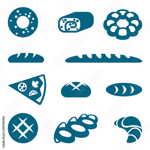 Collection of edible products isolated illustration on white