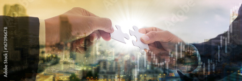 фотографія Cooperation puzzle partnership teamwork
