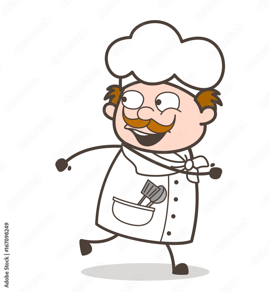 Cartoon Chef Running Action Vector Illustration Cartoon Chef Running Action Vector Illustration