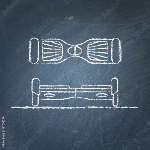 Gyroscope sketches on chalkboard