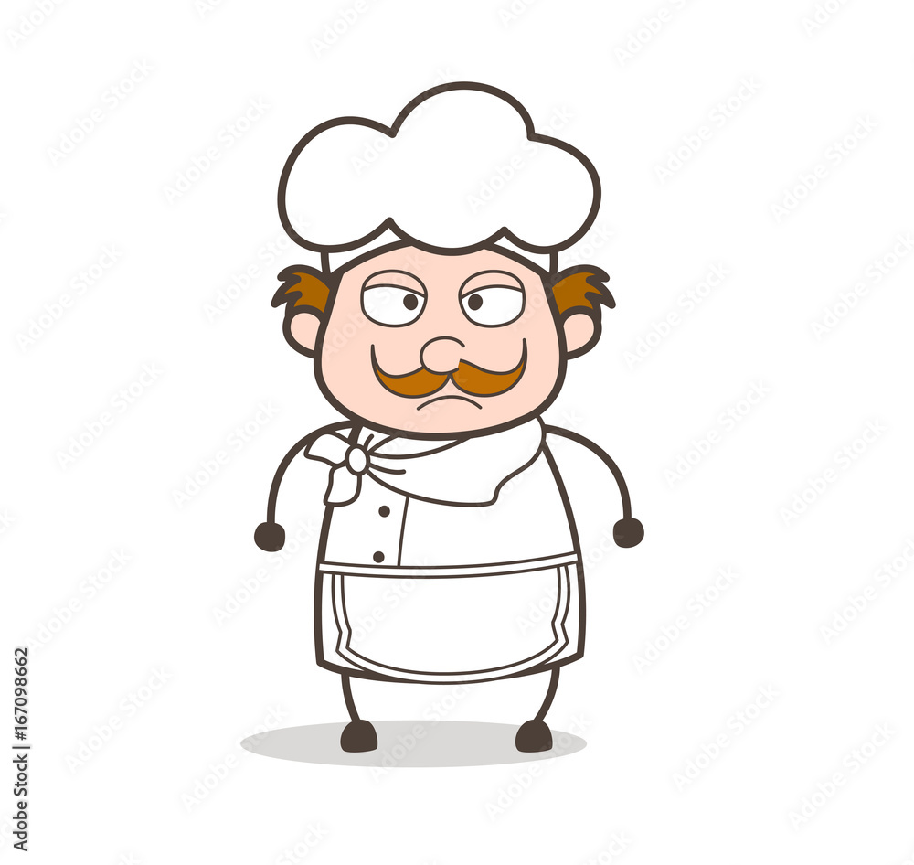 Cartoon Anger Chef Face Vector Illustration Cartoon Anger Chef Face Vector Illustration