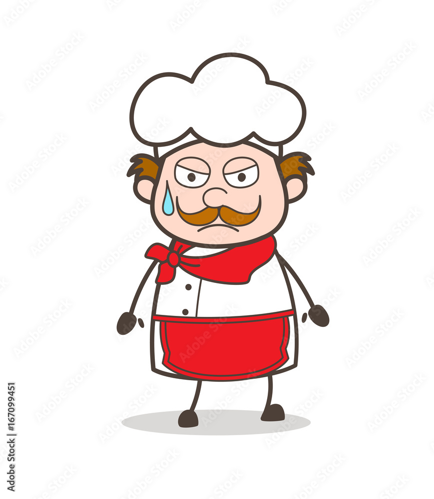 Cartoon Chef in Anger Vector Cartoon Chef in Anger Vector