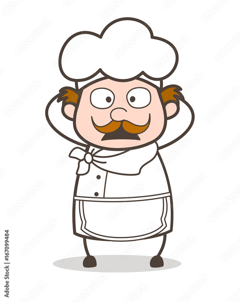 Cartoon Chef Surprised Face with Open Mouth Vector Illustration Cartoon Chef Surprised Face with Open Mouth Vector Illustration