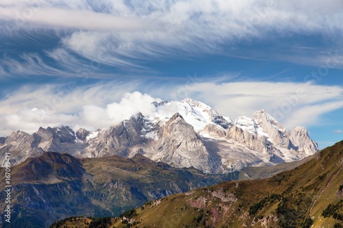 View of Marmolada, Dolomites mountains, Italy © Daniel Prudek