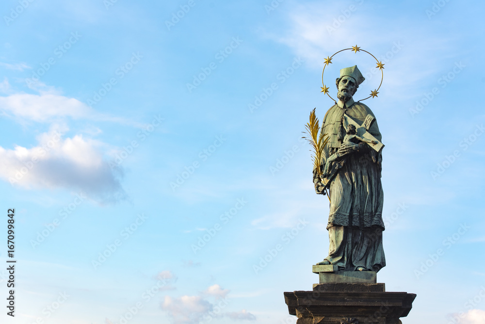 Prague Charles Bridge, the holy Nepomuk Prague Charles Bridge, the holy Nepomuk
