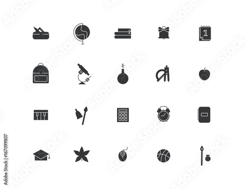 Back to school line icon set. Education vector collection.