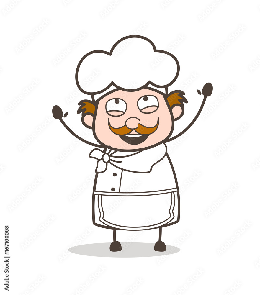 Cartoon Joyful Chef Face Vector Illustration Cartoon Joyful Chef Face Vector Illustration
