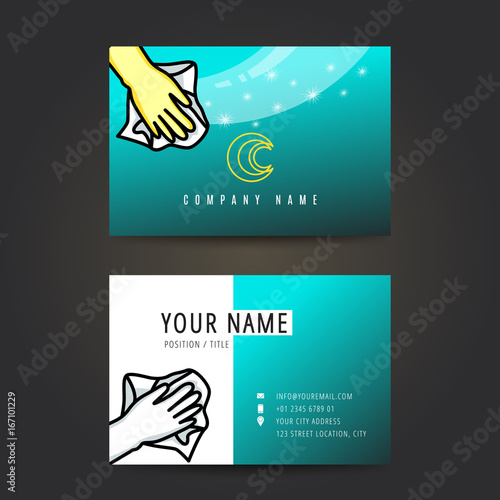 Cleaning Service Business Card.