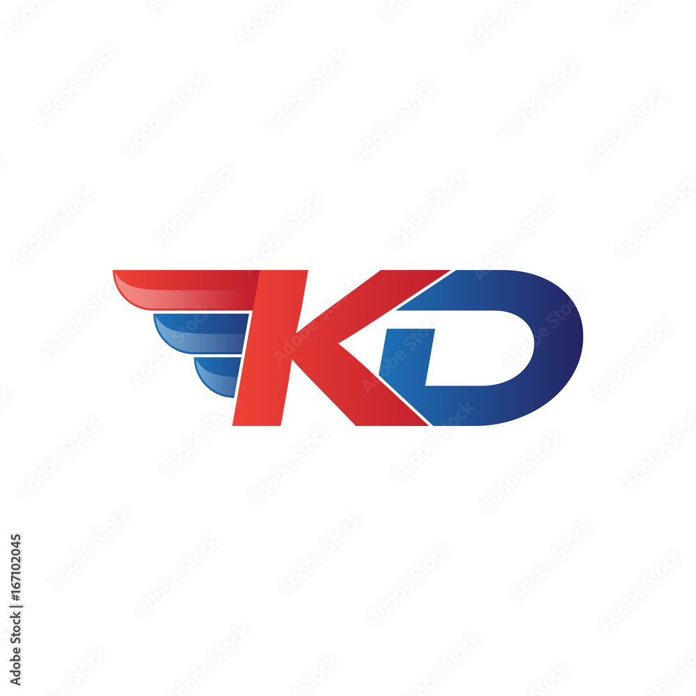 fast initial letter KD logo vector wing fast initial letter KD logo vector wing