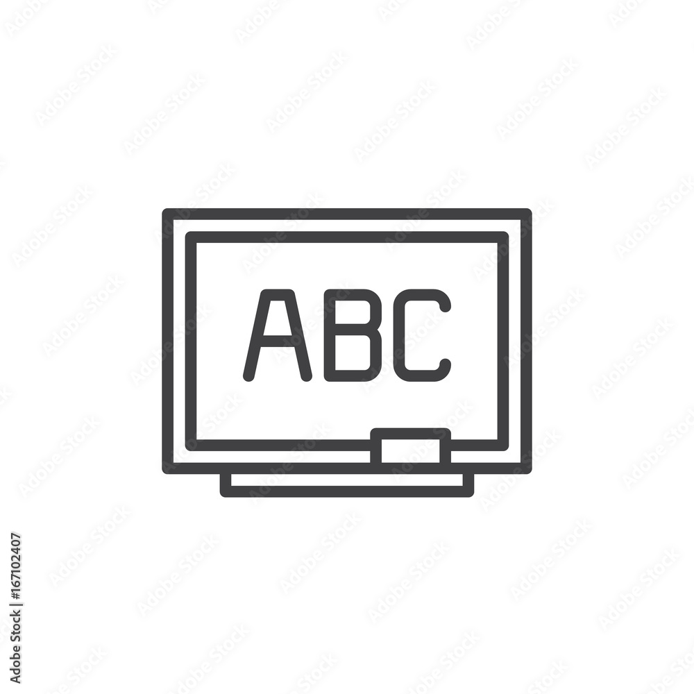 Blackboard line icon, outline vector sign, linear style pictogram isolated on white. Chalkboard symbol, logo illustration. Editable stroke. Pixel perfect vector graphics Blackboard line icon, outline vector sign, linear style pictogram isolated on white. Chalkboard symbol, logo illustration. Editable stroke. Pixel perfect vector graphics