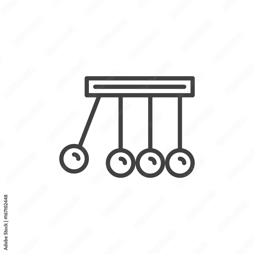 Physics line icon, outline vector sign, linear style pictogram isolated on white. Newton's cradle symbol, logo illustration. Editable stroke. Pixel perfect vector graphics Physics line icon, outline vector sign, linear style pictogram isolated on white. Newton's cradle symbol, logo illustration. Editable stroke. Pixel perfect vector graphics