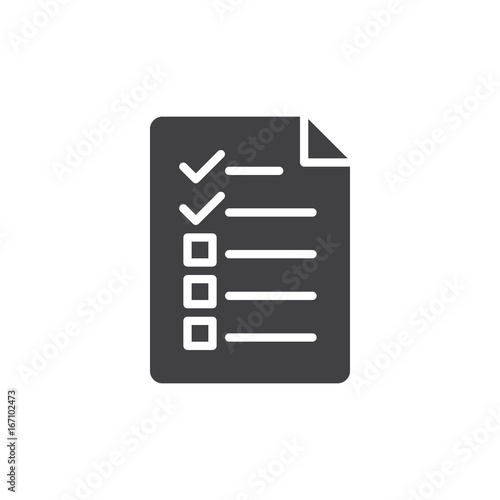 Test, checklist icon vector, filled flat sign, solid pictogram isolated on white. Symbol, logo illustration. Pixel perfect vector graphics © alekseyvanin