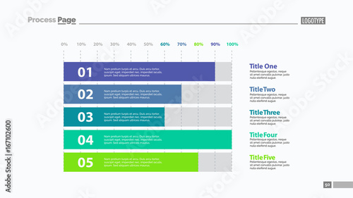 Five Percentage Bars Slide Template
