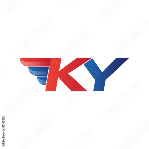 Free Download fast initial letter KY logo vector wing - GFXLoad