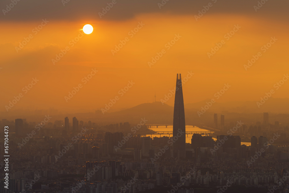 Sunset at Seoul City,South Korea.