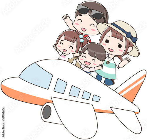 家族旅行 長期休み 飛行機 バカンス 幸せ