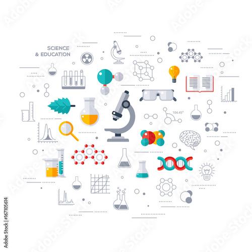 Concept of education and science with microscope