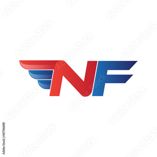 Free Download fast initial letter NF logo vector wing - GFXLoad