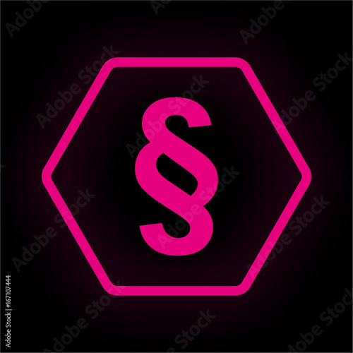 Neon Button Polygon - Paragraph Anwalt