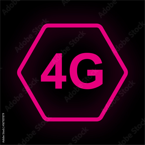 Neon Button Polygon - 4G
