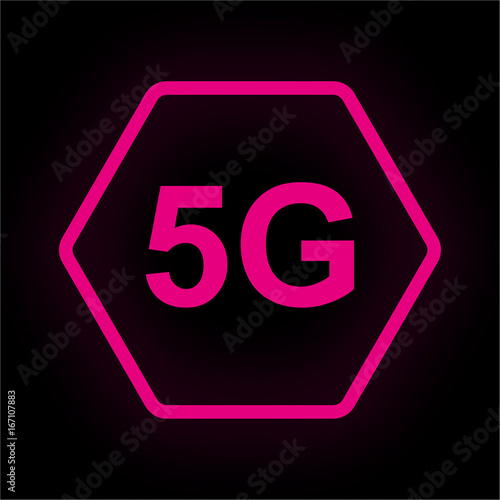 Neon Button Polygon - 5G