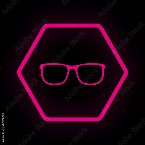 Neon Button Polygon - Brille