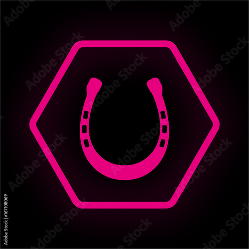 Neon Button Polygon - Hufeisen