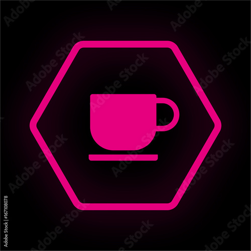 Neon Button Polygon - Kaffeetasse