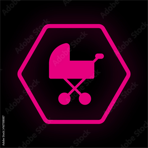 Neon Button Polygon - Kinderwagen