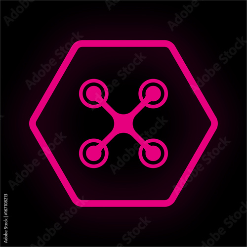Neon Button Polygon - Quadrocopter