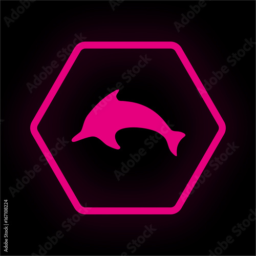 Neon Button Polygon - Delfin