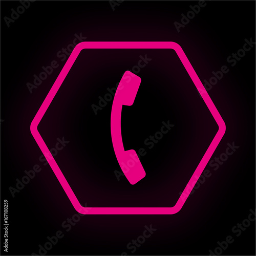 Neon Button Polygon - Telefon