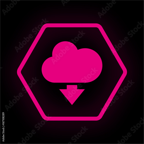 Neon Button Polygon - Wolke herunterladen