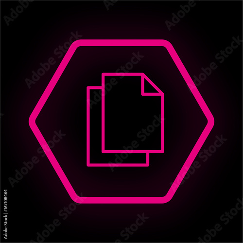 Neon Button Polygon - Papier