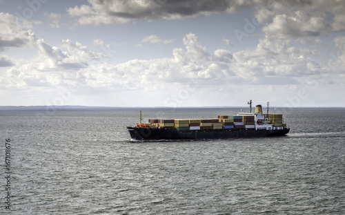 container ship on sea