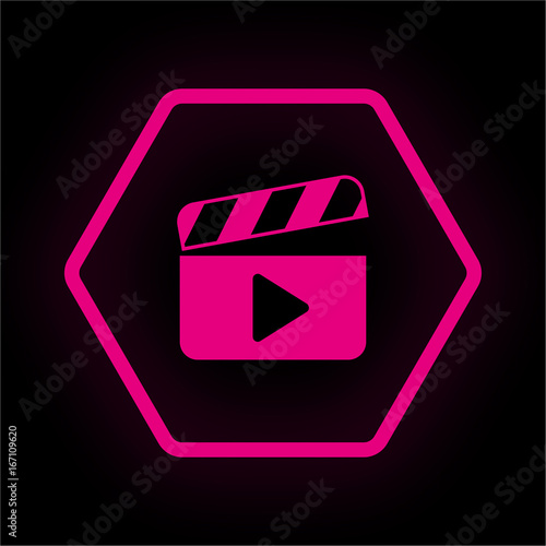 Neon Button Polygon - Filmklappe Video
