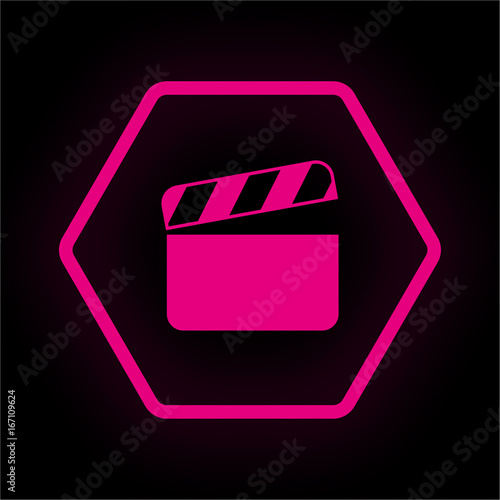 Neon Button Polygon - Filmklappe