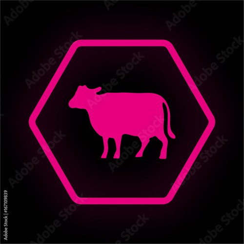 Neon Button Polygon - Kuh