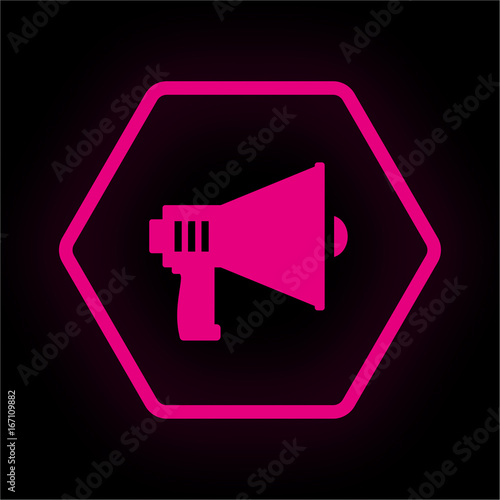 Neon Button Polygon - Megafon