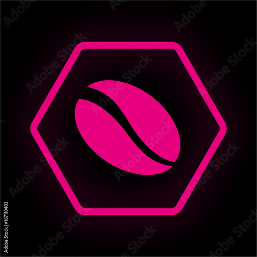 Neon Button Polygon - Kaffeebohne
