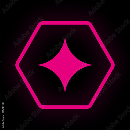 Neon Button Polygon - Glitzer