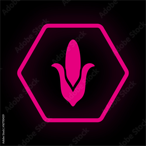Neon Button Polygon - Maiskolben