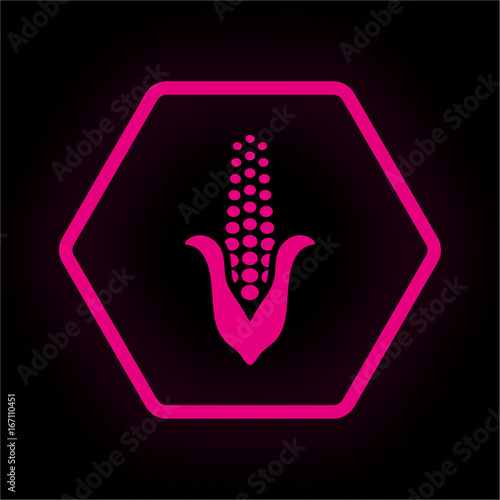 Neon Button Polygon - Mais