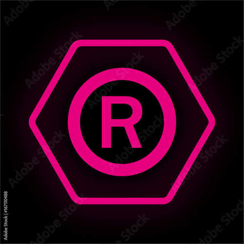 Neon Button Polygon - R Copyright