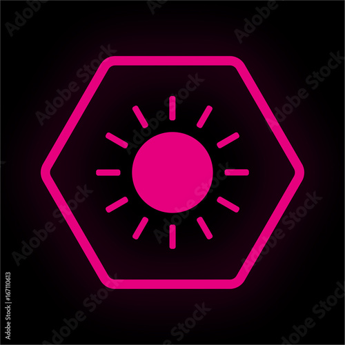 Neon Button Polygon - Sonne